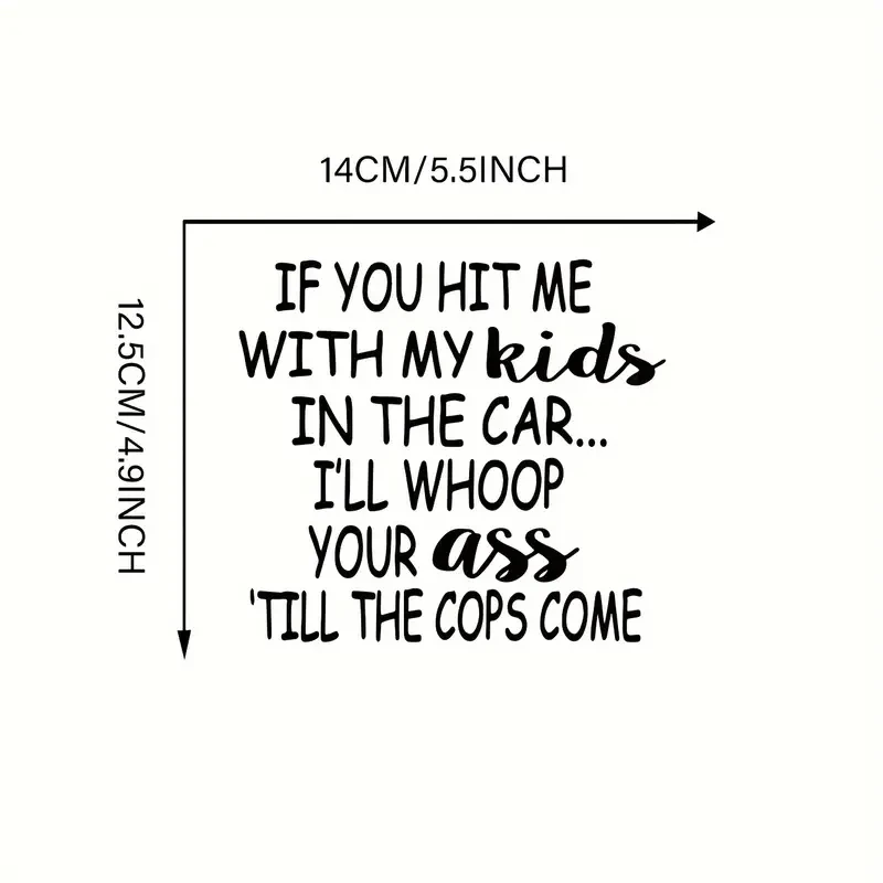 Protective Parent - Car Safety Vinyl decal, Humorous ass-whooping Warning - Durable & easy-to-apply - Parenting Statement