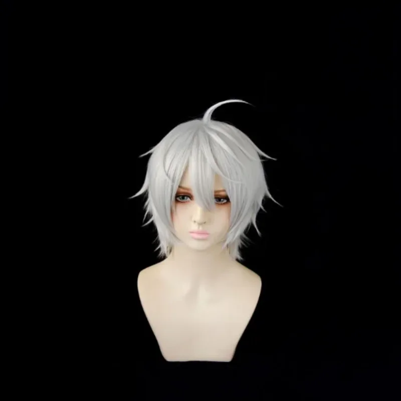 Vtuber Kuzuha Cosplay Wig Silver Gray Short Hair Heat Resistant Synthetic Halloween Party Accessories Props