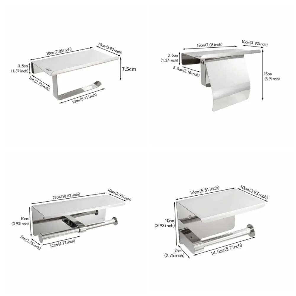 С лотком, держатель для бумажных полотенец в рулоне, коррозионная стойкость, настенный держатель для туалетной бумаги, нержавеющая сталь, черный/серебристый