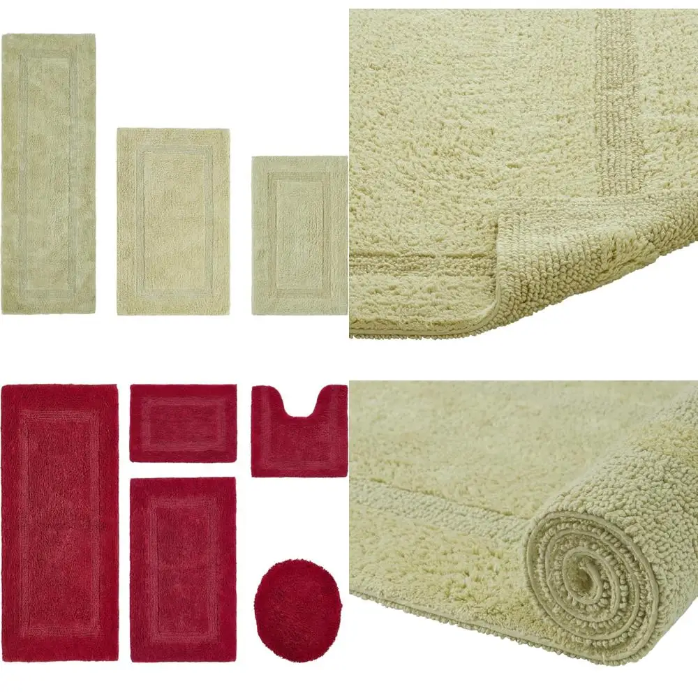 

Роскошный набор ковриков для ванной с хлопковой тафтингом, состоящий из 3 предметов, водопоглощающий, двусторонний, можно стирать в машине, набор бегунов и ковриков для ванной комнаты