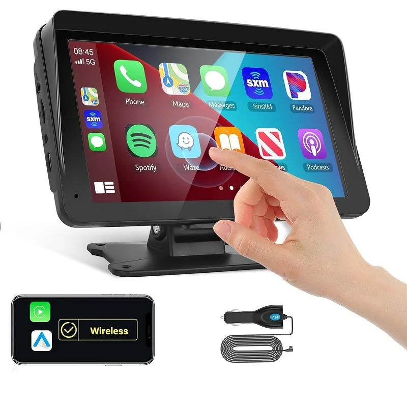 

7inch Car Radio Multimedia Video Player Wireless Carplay And Wireless Android Auto Portable Universal Touch Screen