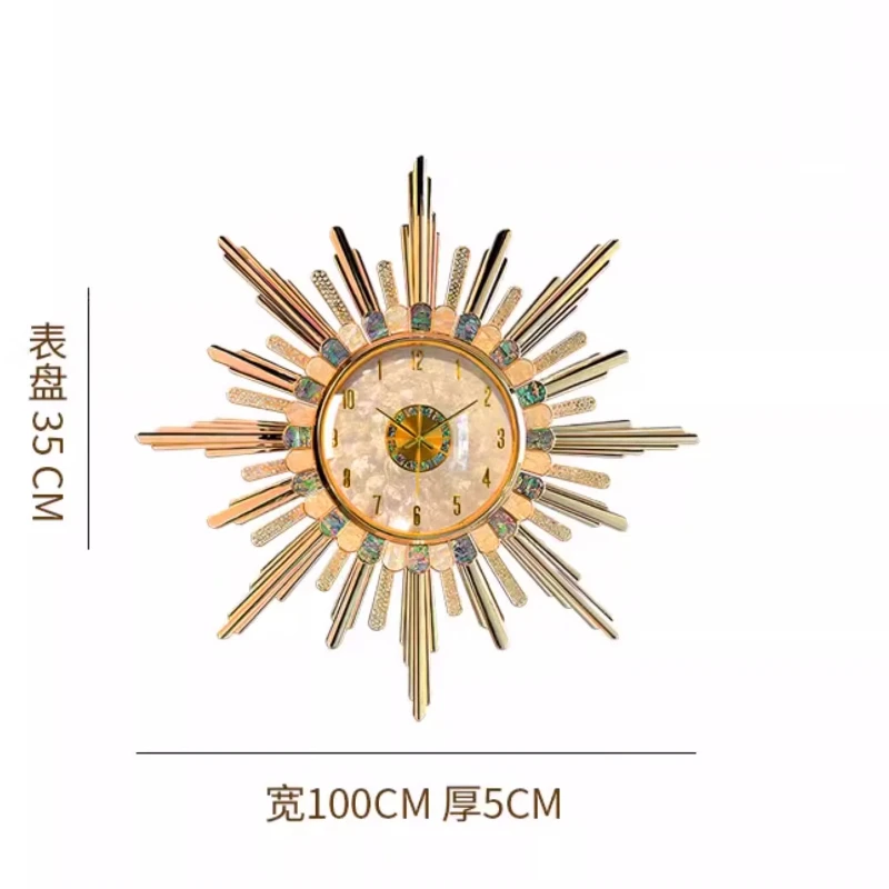 

Европейские легкие роскошные настенные часы для гостиной, настенные атмосферные часы, американское креативное художественное украшение