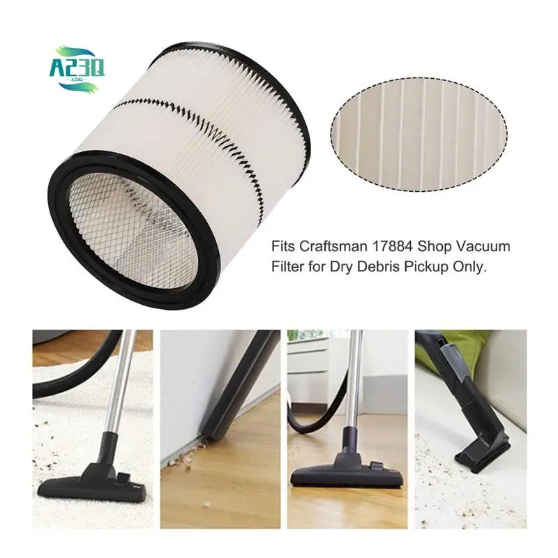

A23Q-For Craftsman 17884 Vacuum Filter Shop Vac Filter 9-17884 17935 17937 Cartridge Storage Vacuum Filter Spare Parts 2Pcs