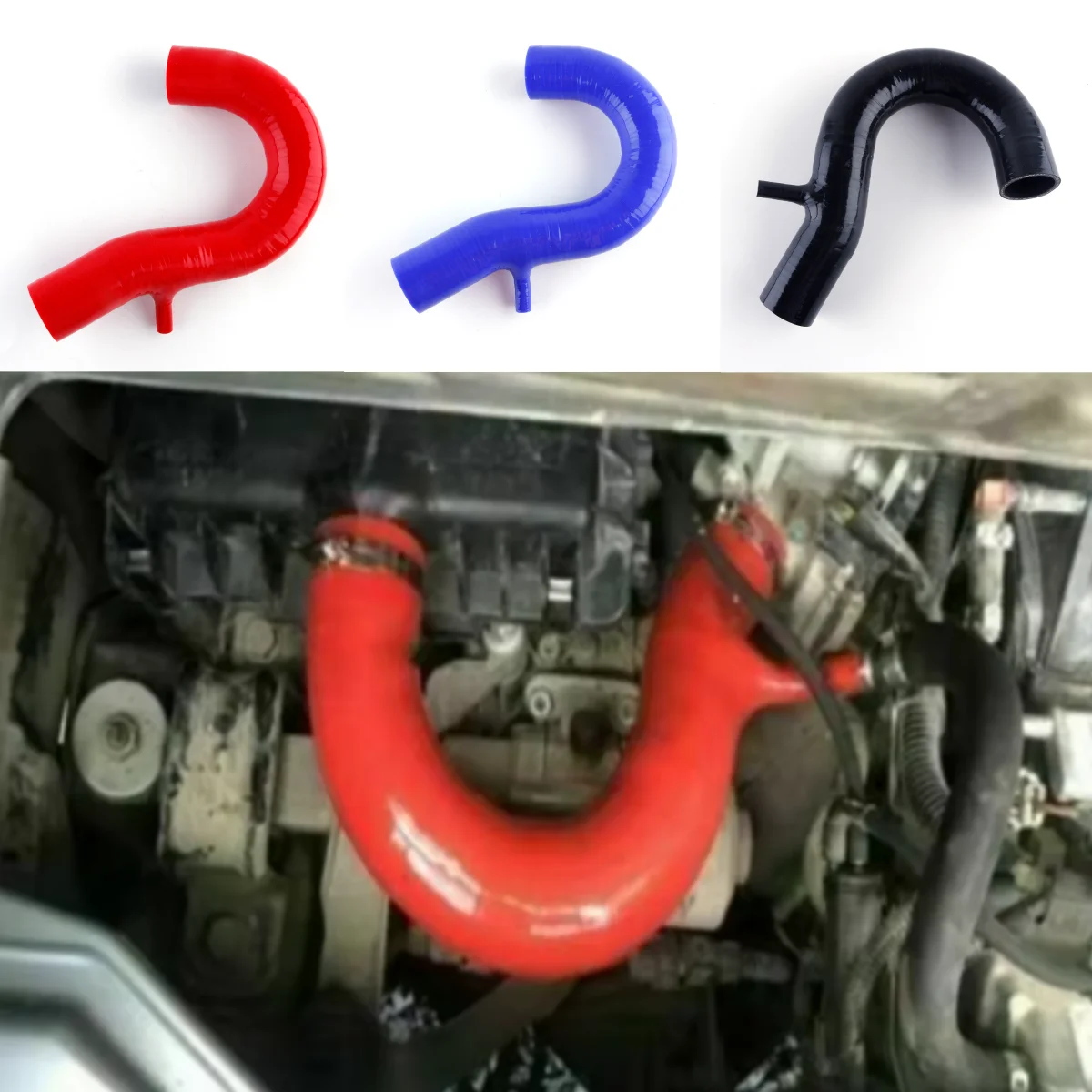 Für Smart Fortwo 451 1.0L 61PS 71PS 2008+ Silikon-Luftansaugschlauch-Set 4-lagig
