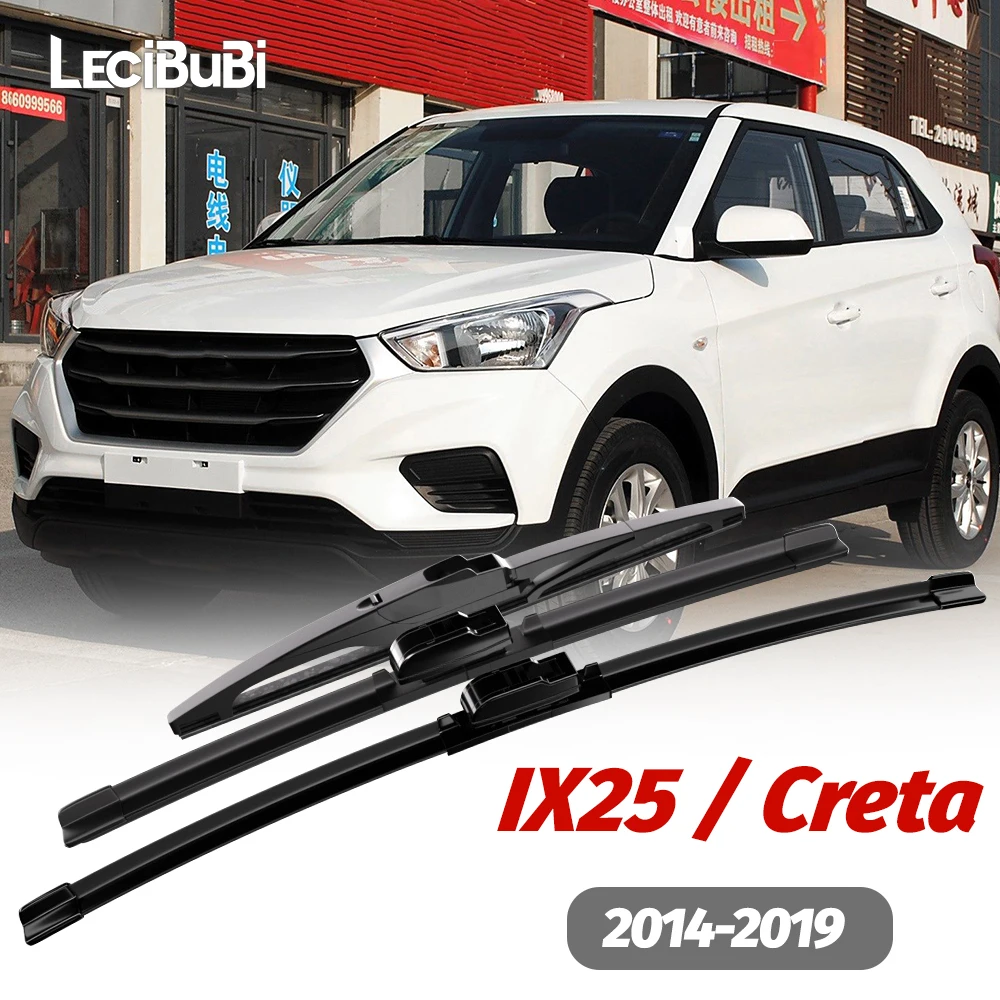 

1set Front & Rear Windshield Wiper Blades Windscreen Wipers For Hyundai IX25 Creta 2014-2019 2015 2016 2017 2018 Accessories