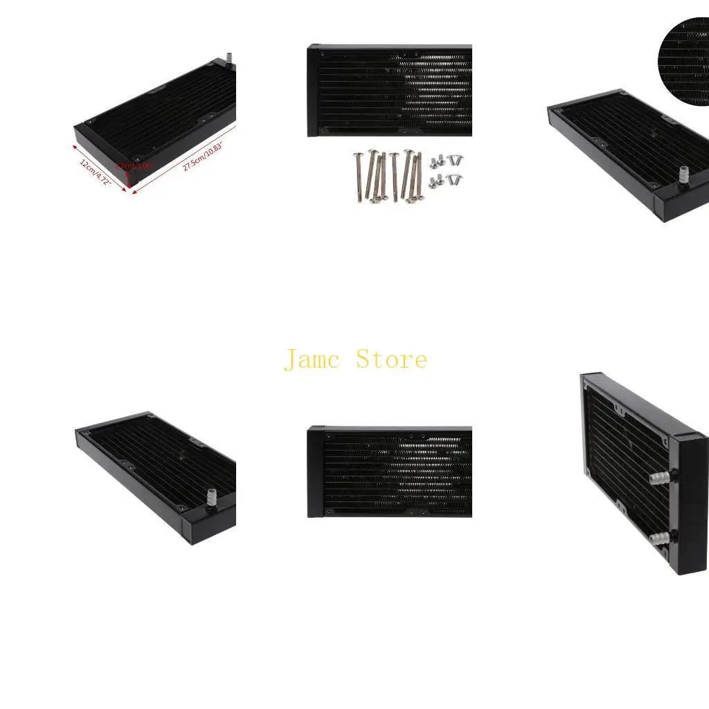 

LX0B 9.45"12 Tube Computer Water Cooling Radiator G1/4 Female Thread Heat Dissipation