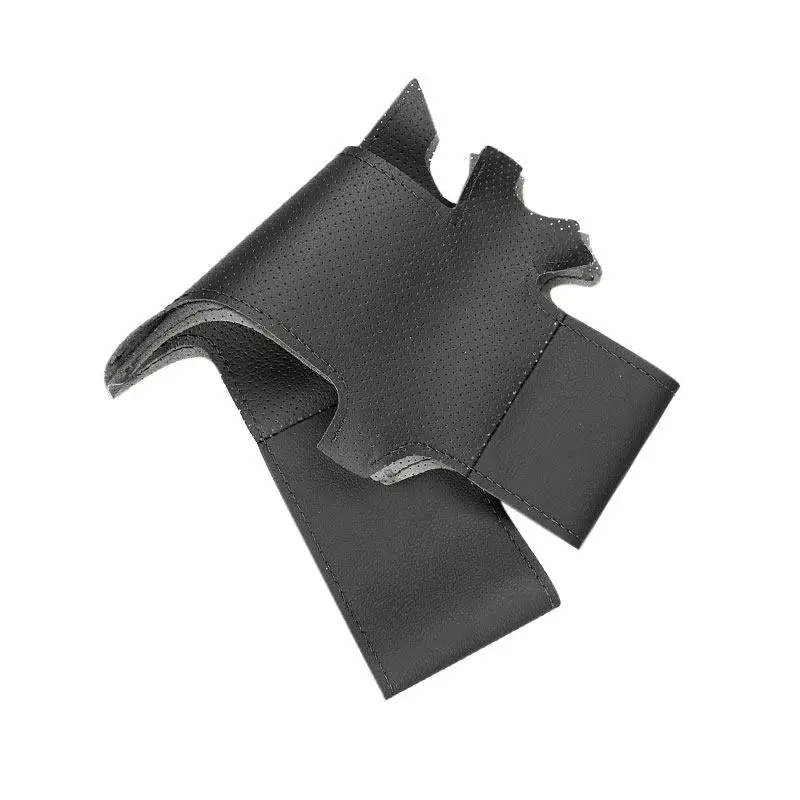 Car Accessories Braid on Steering Wheel Black Leather Cover Sticker Trim For Kia Carnival II Grand Carnival 2006- 2012 2013 2014