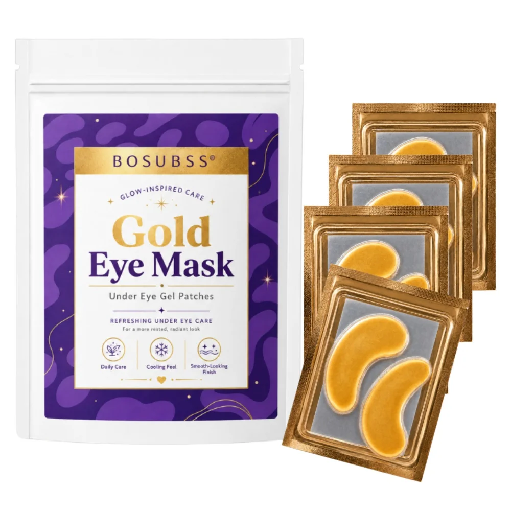 Masque pour les yeux BOSUBSS 24K Gold, patchs sous les yeux hydratants et rafraîchissants pour un teint lumineux et lisse.