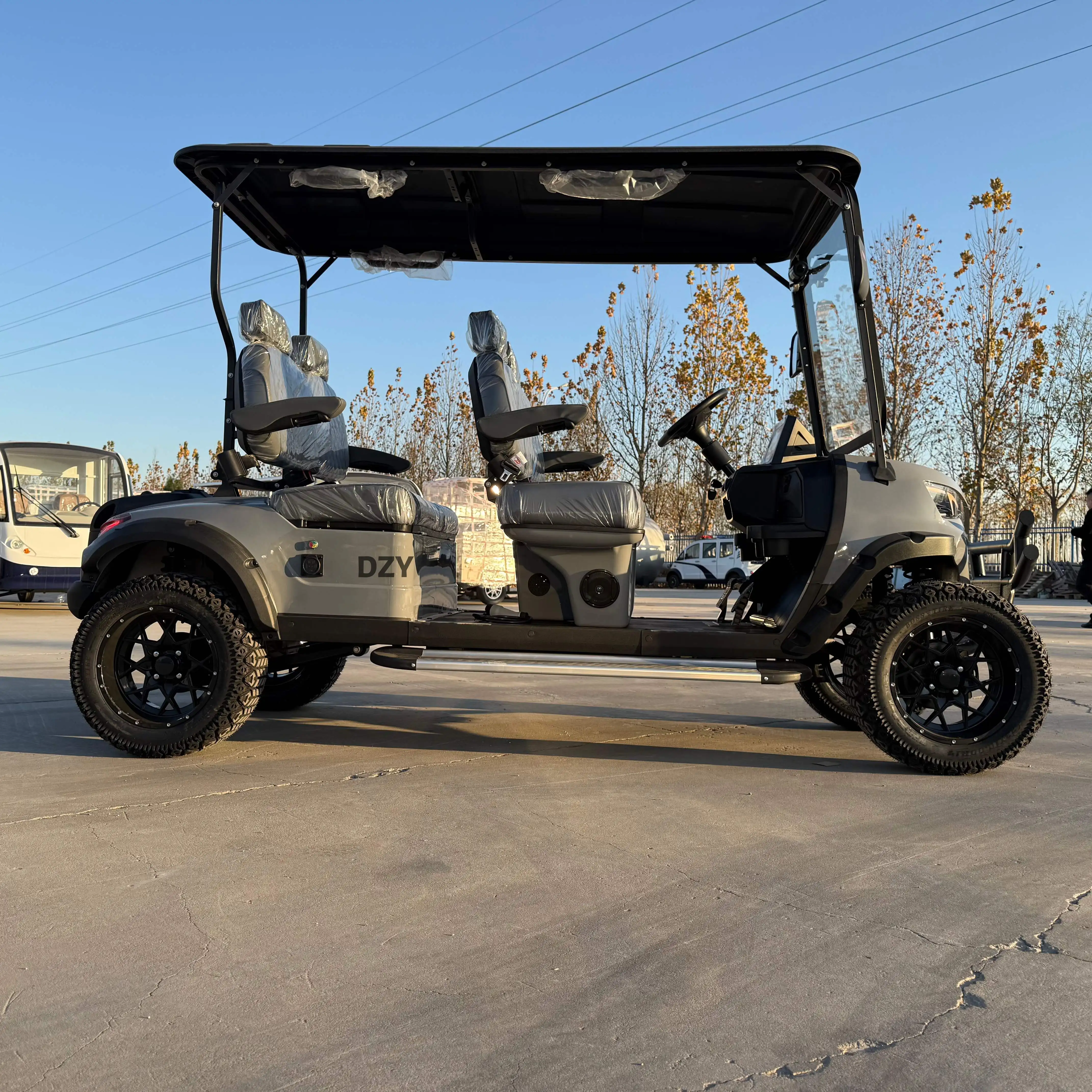 عربة جولف ذات تعليق مستقل 4 ركاب كهربائية لمشاهدة معالم المدينة متعددة الأغراض عربة أطفال قانونية على الطريق #6