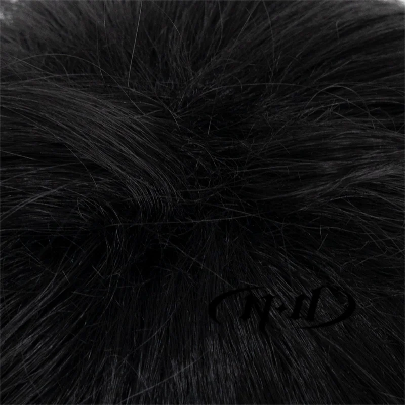 شعر مستعار تأثيري ND Jo Togame ، قاطع رياح أنيمي ، شعر أسود لحفل أزياء الهالوين ، شعر اصطناعي عالي الجودة