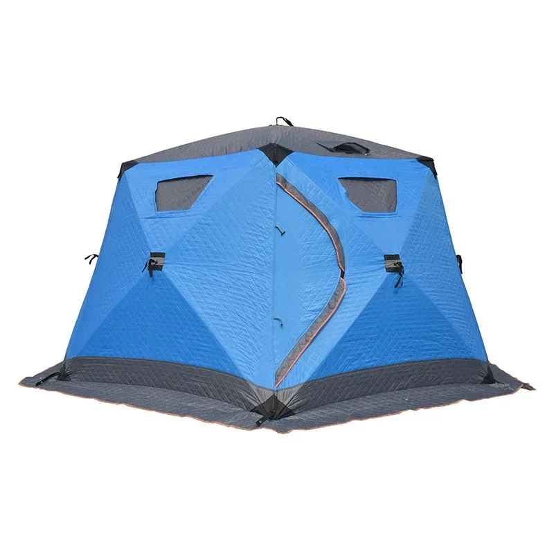 Hot sale nylon fabric insulated 4 persons pop up ice winter fishing tent