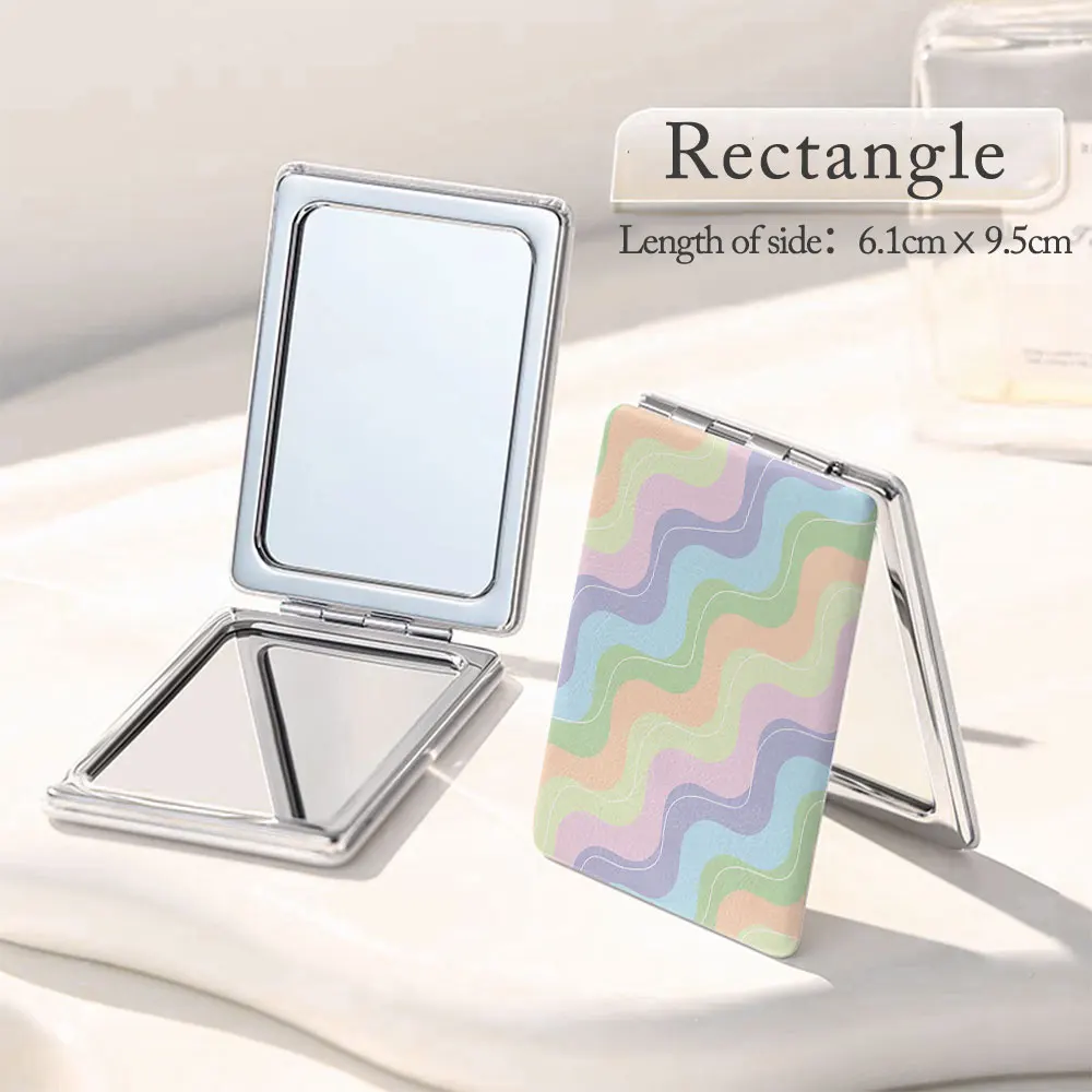 Cosmetic mirror is suitable for girls to travel with a simple and durable pattern with a magnifying glass function