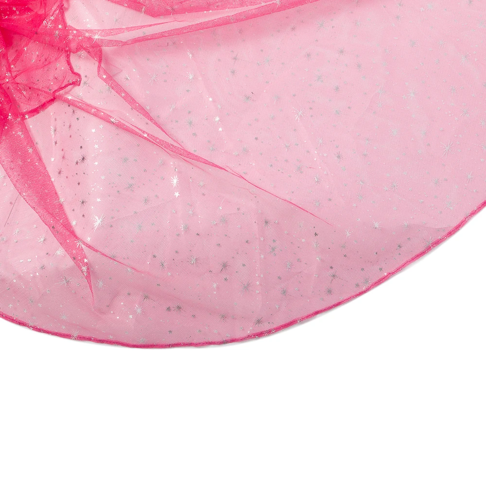 Halloween-Kapuzenumhang mit langem Schleier, einfarbig, glänzend, Sternenhimmel-Motiv, für Damen, geeignet für Hochzeiten, Gartenpartys, Bühnenauftritte, Kostüm, Tüllumhang – Detail 11