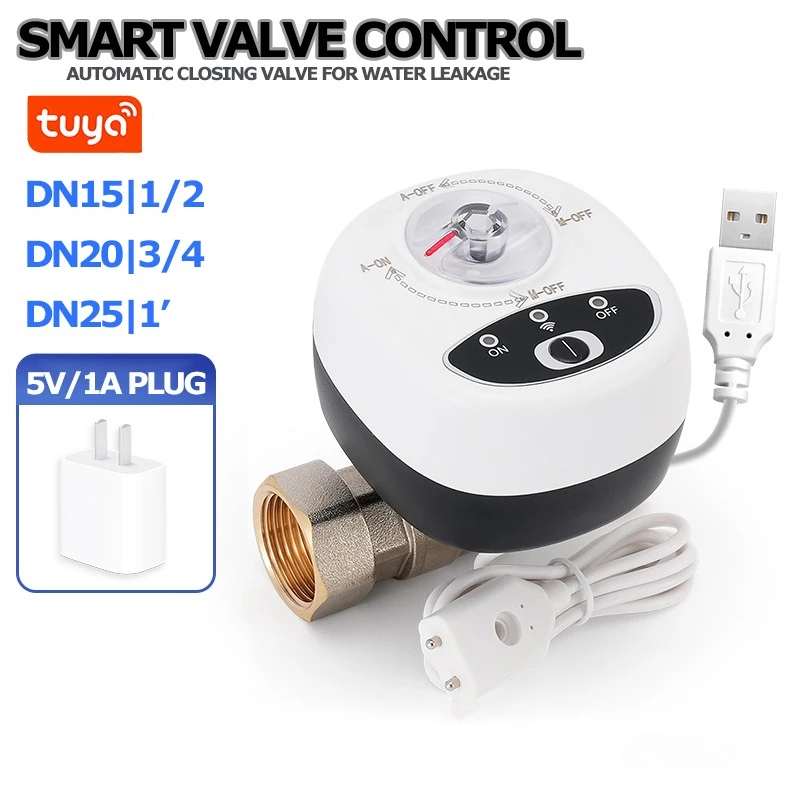 eWelink APP Smart WiFi Water Vavle Gas Water Stop Check Valve DN15/DN20/DN25 Wireless Control Timer Work with Alexa Google Alice