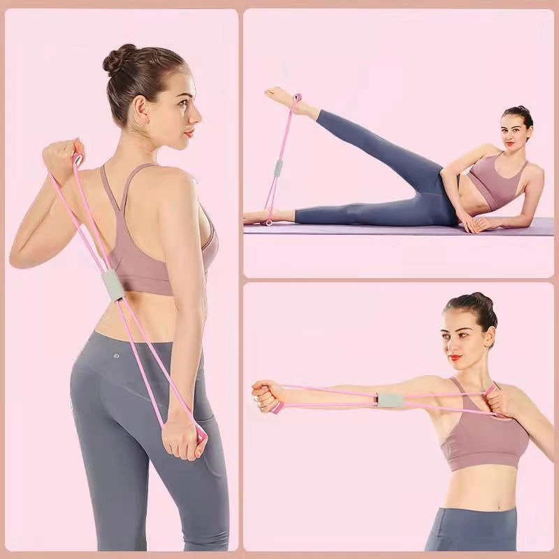 Figure 8 Puller Thick Stretching Yoga To Improve The Humpback 8 Figure Tension Rope Elastic Belt Home Fitness Belt