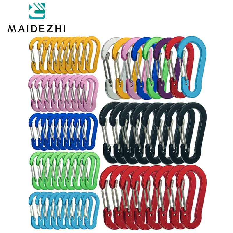 Spring Clasp， Mountaineering Buckle ，Spring Hook ，Small Carabiner Clips Outdoor Camping Multi Tool Fishing Climbing Accessories