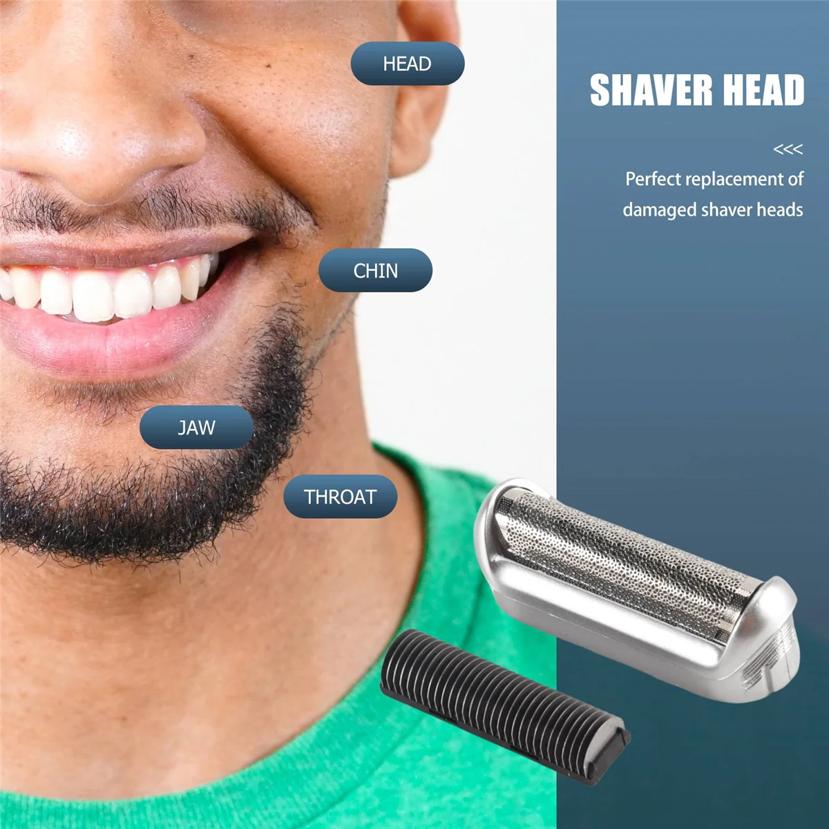 Kit de folha de cortador de lâmina de barbear, substituição ecológica para cabeça de barbeador para braun 5S p40 p50 p60 p70 p80 p90 m60 m90s