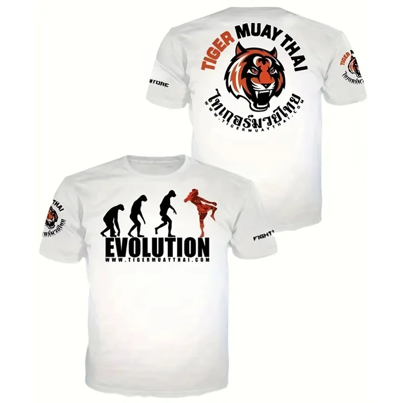 New Arrivals Tiger MuayThai Fitness T-shirts Summer Men's Casual Short Sleeve Tee MMA Comprehensive Fighting Training Tees Tops