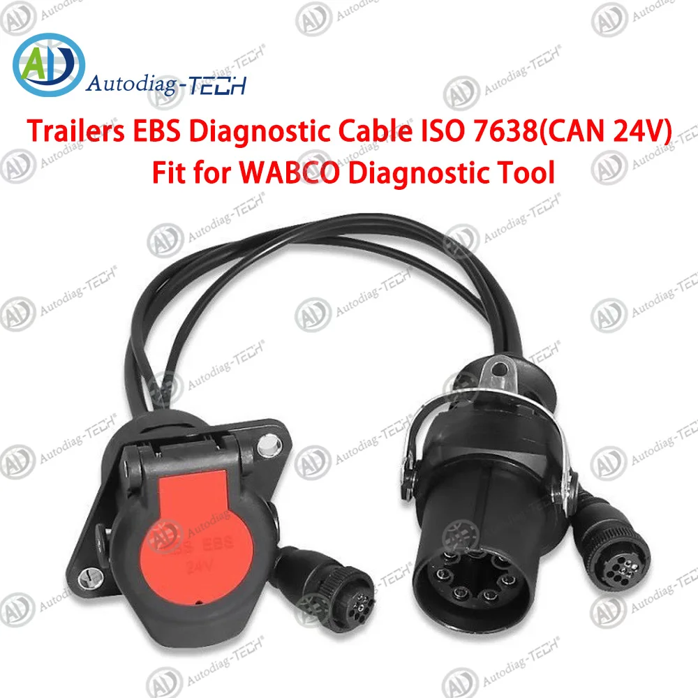 

Диагностический кабель ISO 7638 (CAN 24 В) разъем SOCKET, подходящий для диагностического инструмента WABCO, работает для прицепов, диагностический кабель EBS