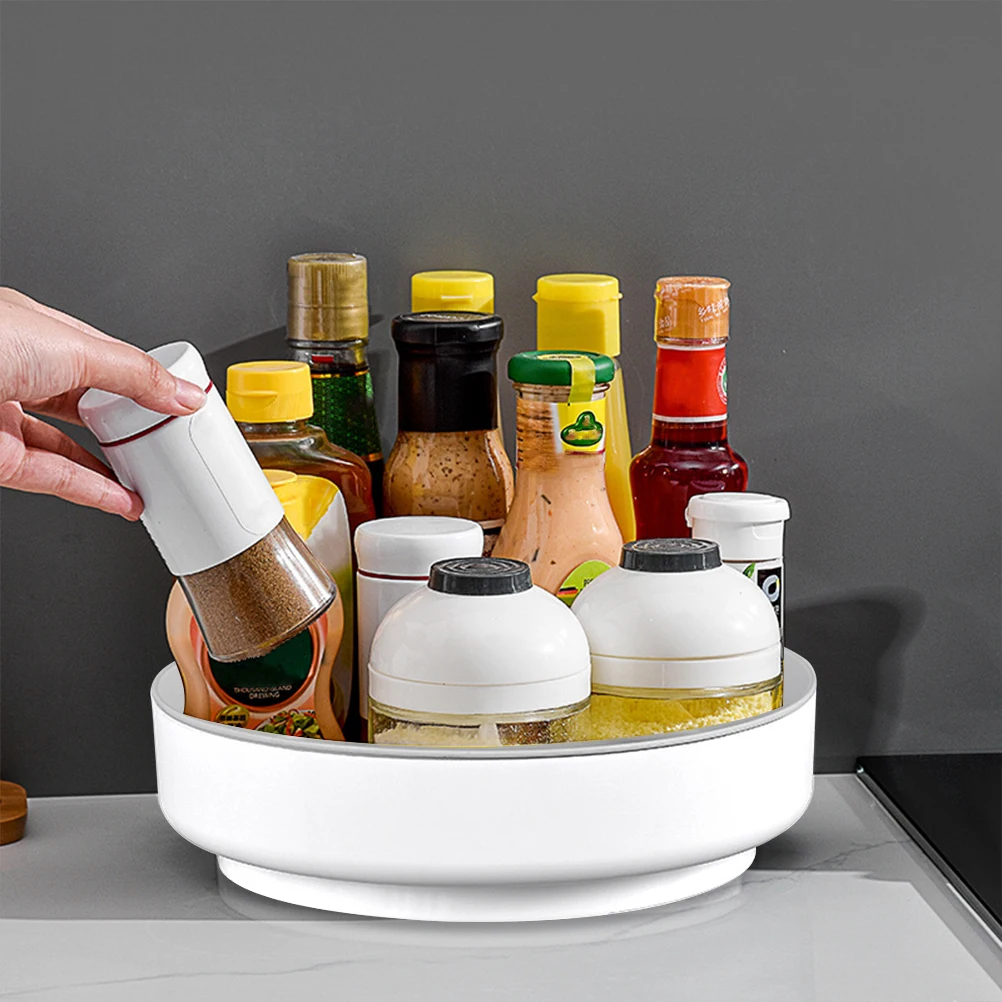 

Rotating Shelf Storage Box Large Capacity Makeup ganizer Cosmetics Tray Rotatable Container Desk Decor Simple Design ABS
