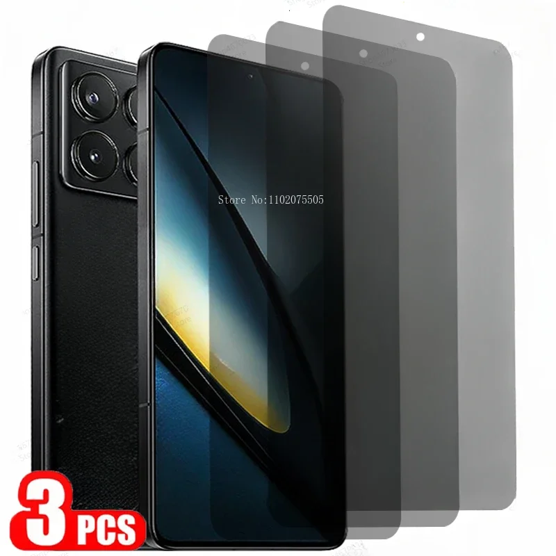 3PCS Anti-Spy Screen Protector For Xiaomi Poco F6 F5 X3 X5 X6 Pro GT NFC M5S M5 Privacy Tempered Glass For Poco F3 F4 GT M3 Pro