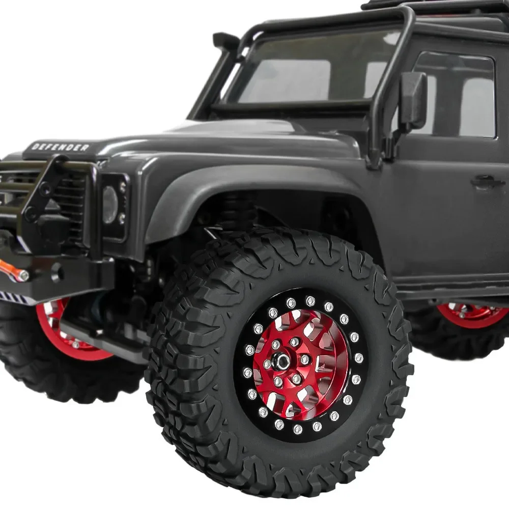 

1.3 Inch Soft Muddy Tire Beadlock Wheel Rim for 1/18 1/24 Scale RC Crawler Car Parts Compatible with TRX4M SCX24
