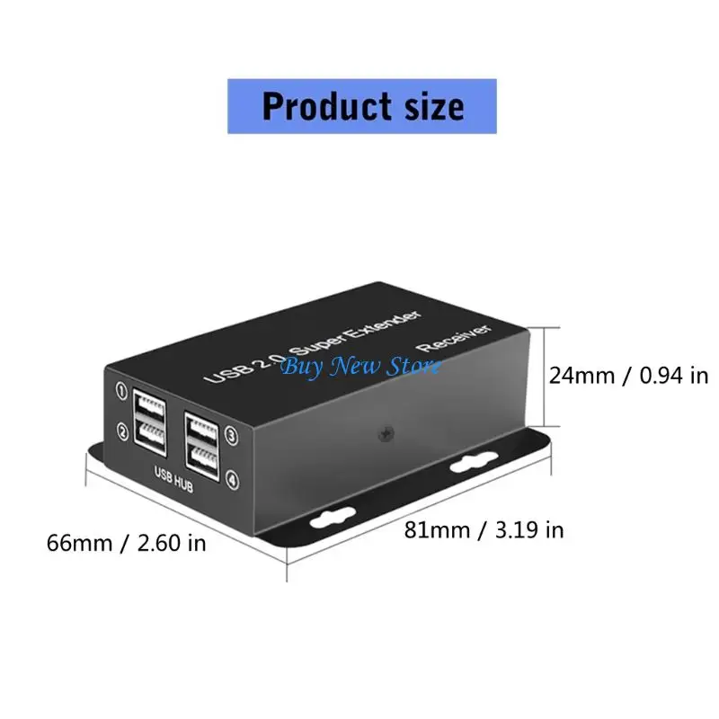20CE 4 Cổng USB Extender trên Ethernet USB2.0 Hub Extender RJ45 Cat6 Ethernet Cáp