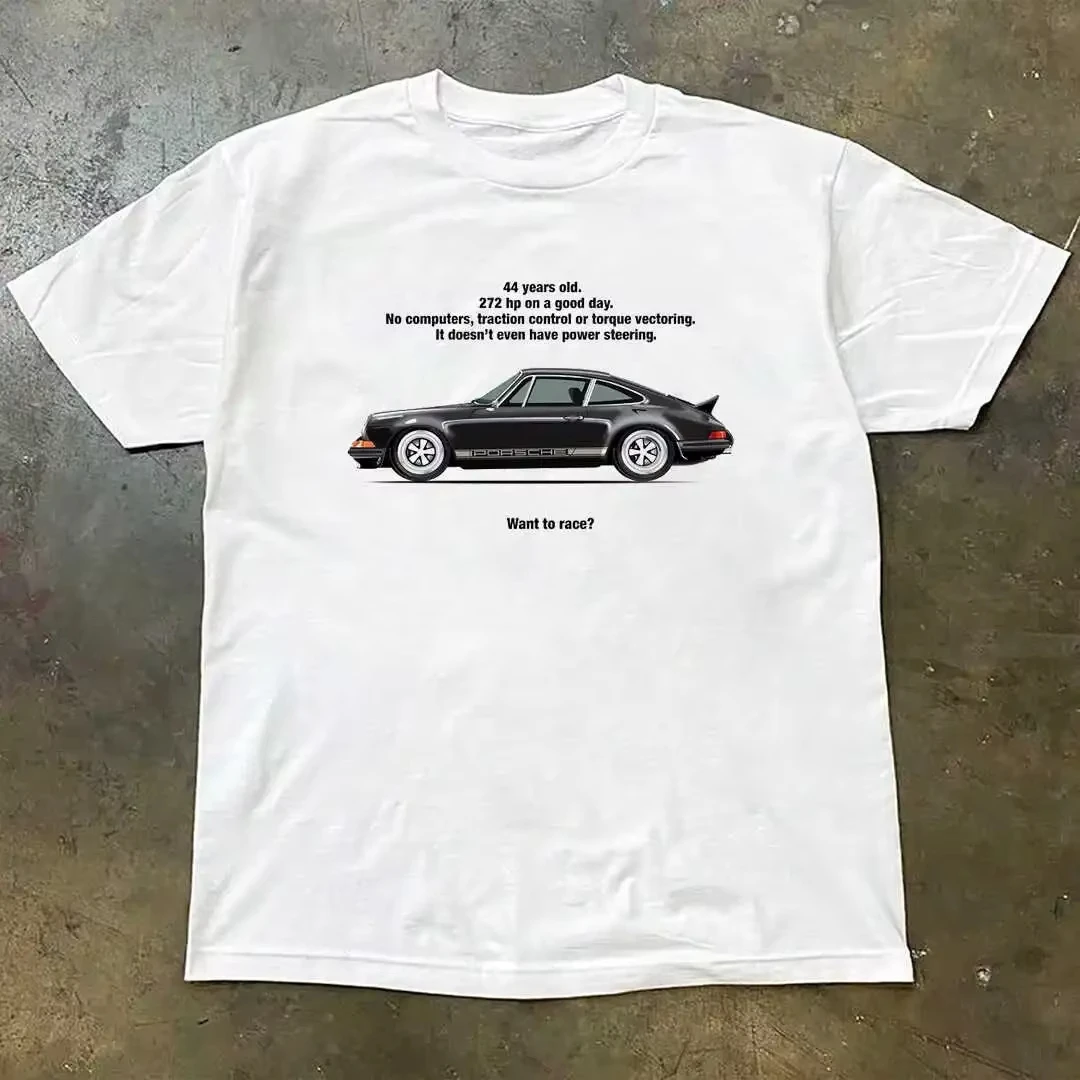 Men‘s Vintage Racing Car T-Shirt | American Retro Automotive Graphic Tee, Soft  Short Sleeve Top, Comfort Casual Style