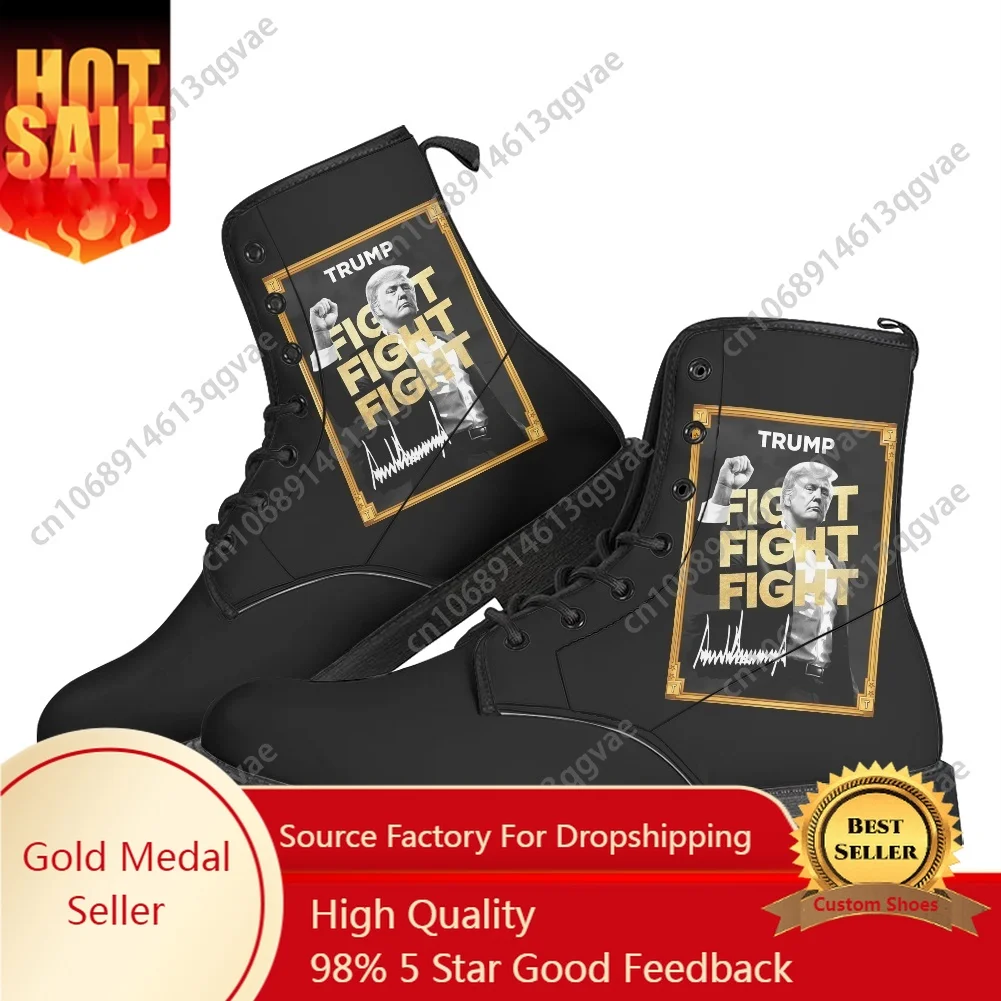 

Trump Coin Fight Fight Fight Boots Mens Womens Teenager Shoes Casual Boot Outdoor High Quality Couple Customize Made Shoe