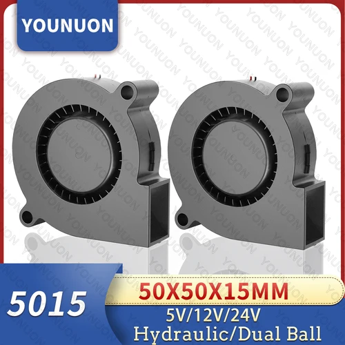 5015 5cm DC 5V 12V 24V 2Pin doble bola/rodamiento hidráulico ventilador de turbina de refrigeración sin escobillas 50mm x 15mm ventilador enfriador