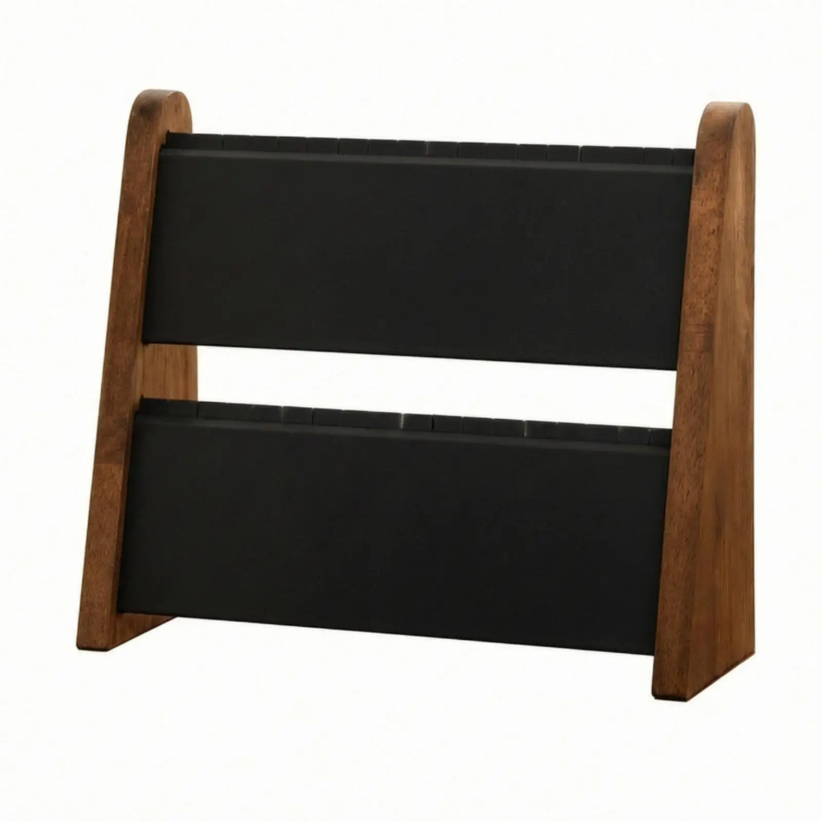 Compact Wooden Jewelry Display Stand with Slanted Side Supports for Necklace Earring Bracelet Presentation Shop Counter Home