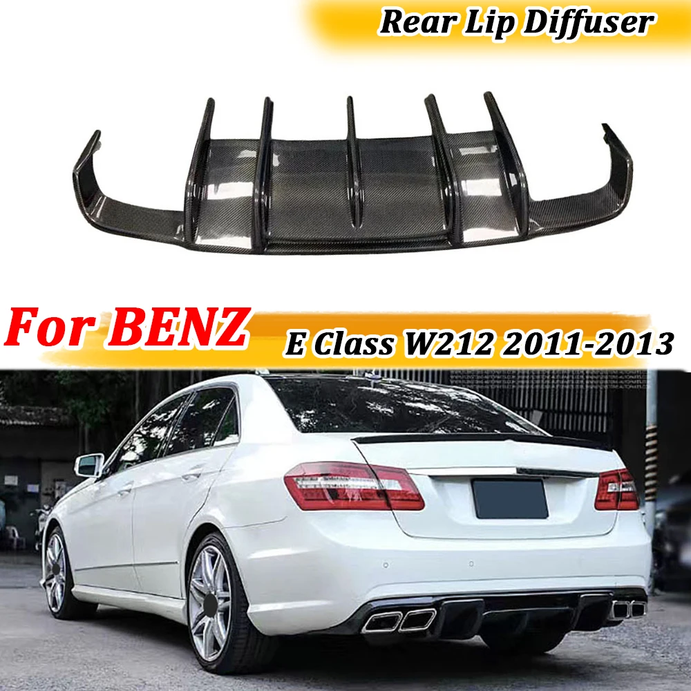 

Carbon Fiber Rear Diffuser Bumper Lip Guard Spoiler For Benz E Class W212 E400 E500 E63 AMG 4 Door Sport 2011-2013 FRP Styling