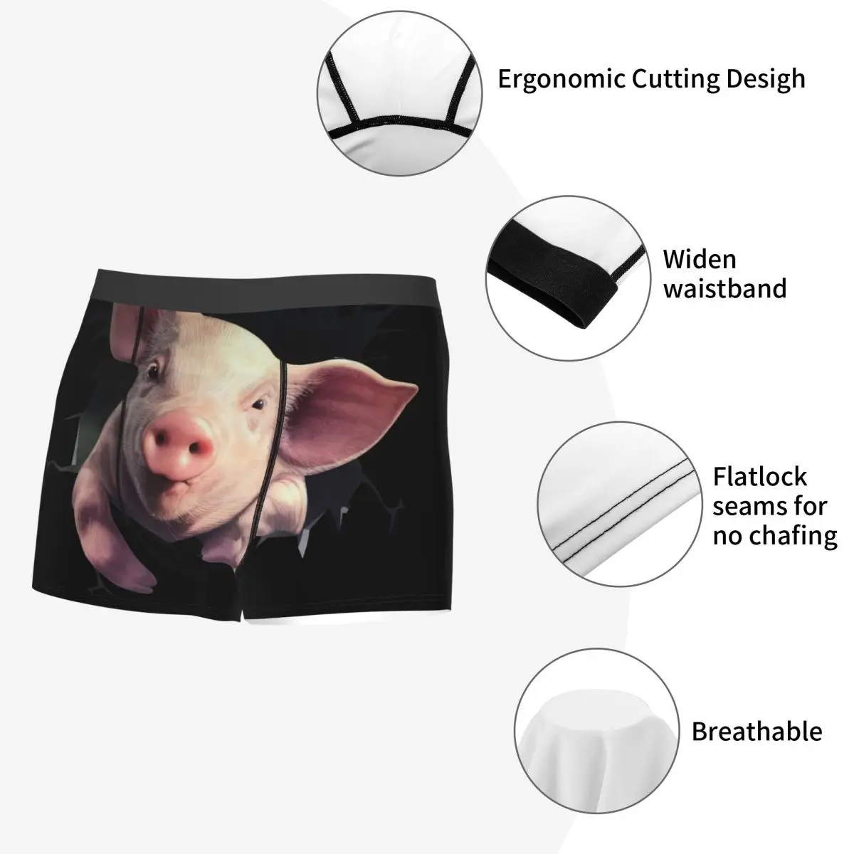 カスタムおかしい動物かわいい豚ボクサーパンツオム 3D プリント下着パンティーブリーフストレッチパンツ
