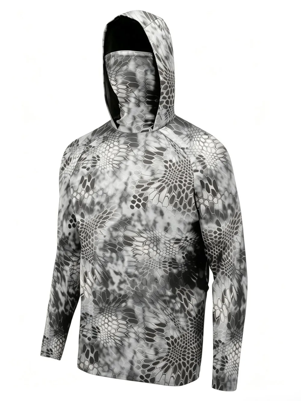 American men's summer camouflage graffiti print micro elastic breathable fishing suit long sleeved T-shirt outdoor casual top