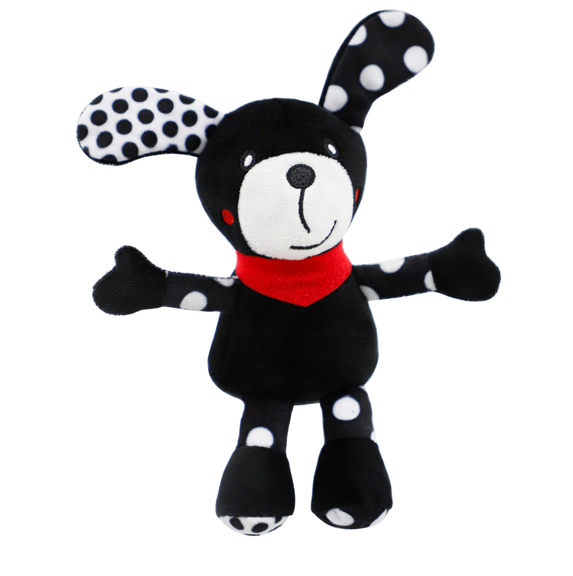 Cute Cartoon Plush Bed Pendant Pendurado, Carrinho de bebê Wind Chime, Brinquedo Animal, Preto e branco