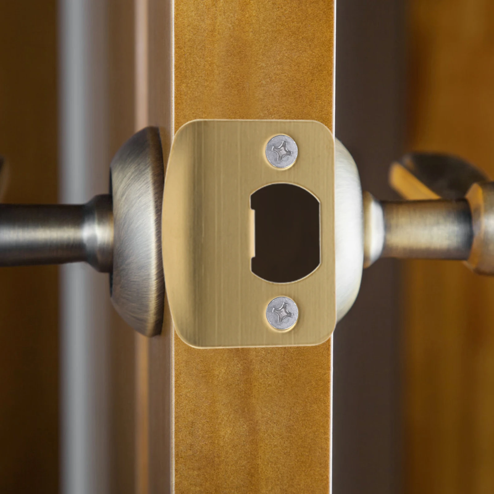 

2pcs Door Strike Thickened Metal D-Strike Plate For Wooden Doors Durable Lock Guide Plate Deadbolt Reinforcement Hardware