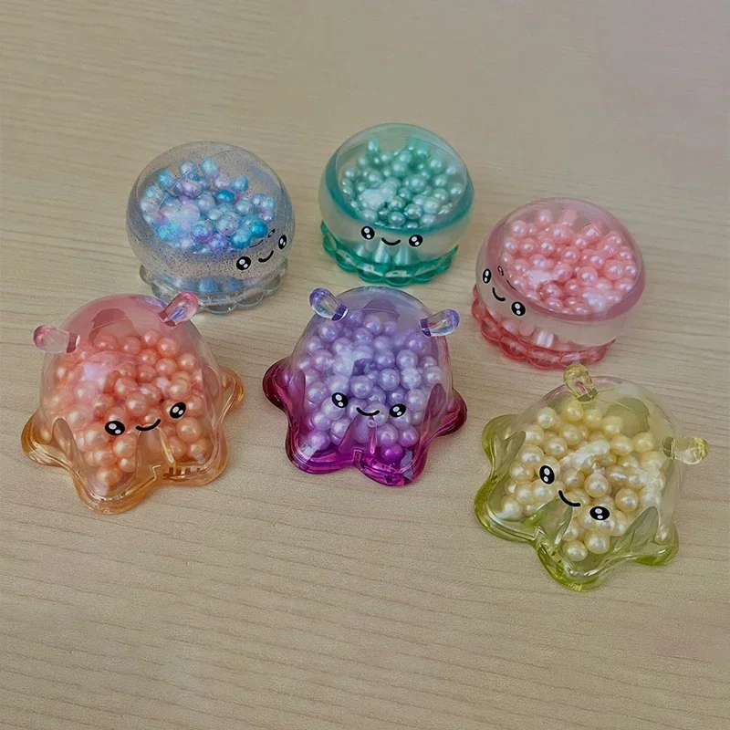 Original QUALIA Kawaii Gashapon Figure Capsule Toy Jellyfish Octopus Laminae Miniatures For Kids Gift