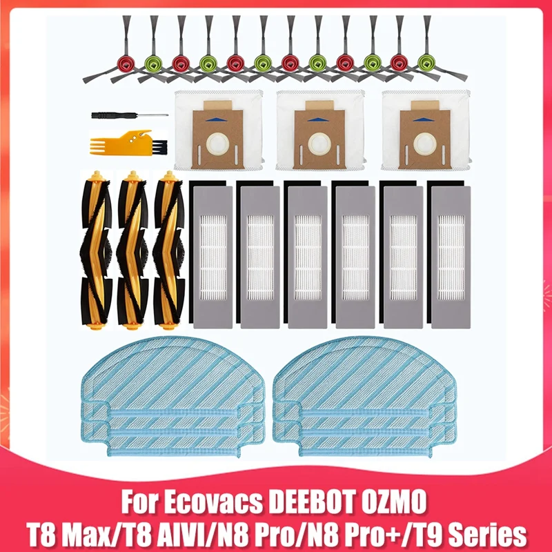 Replacement Parts Kit For Ecovacs DEEBOT OZMO T8 Max T8 AIVI N8 Pro N8 Pro+ Robot Vacuum Cleaner