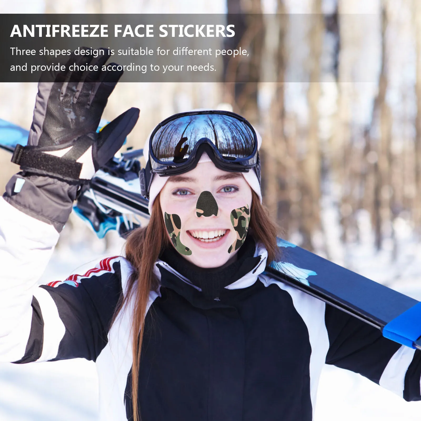 

3Sets Winter Antifreeze Face Stickers Durable Breathable Protective Tape for Outdoor Riding Skiing Snow Sports Windproof Facial