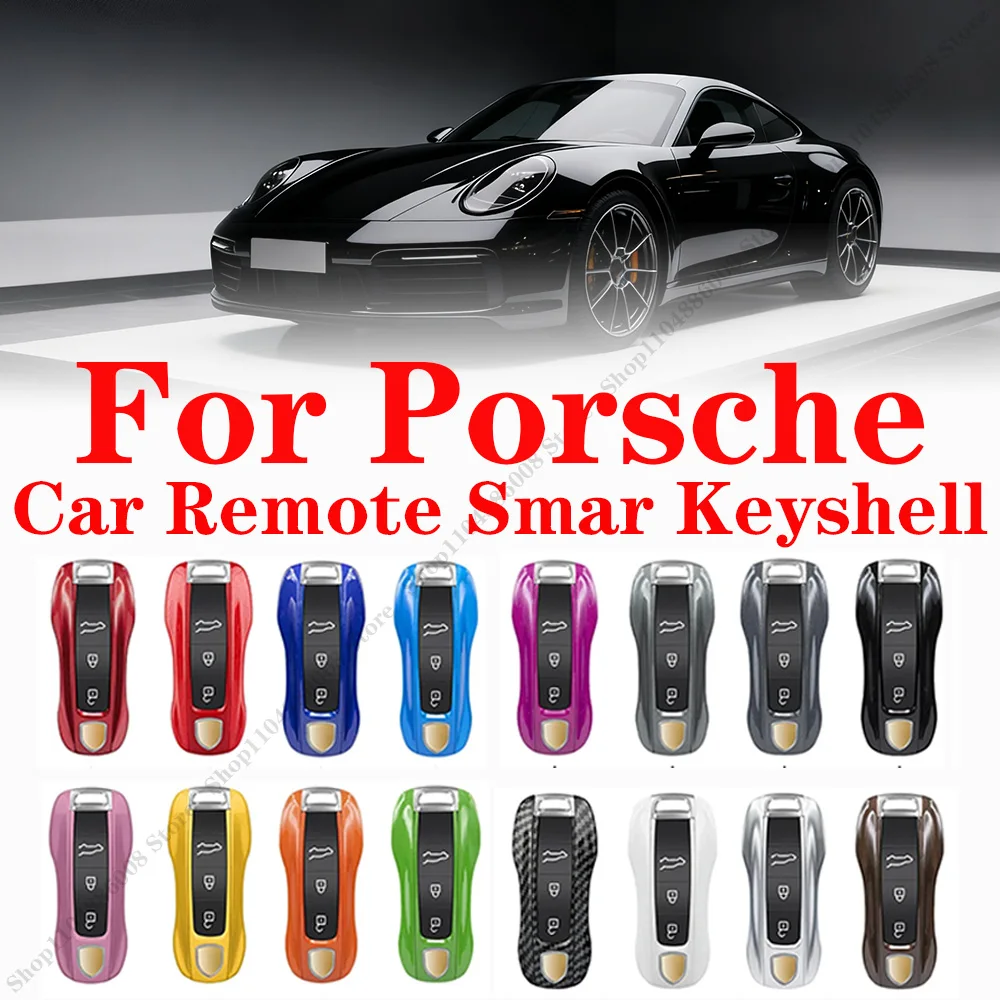 Custodia chiave auto per Porsche Panamera Macan 718 Taycan 911 Cayman Boxster 9ya 971 colore solido ABS guscio chiave auto intelligente remota