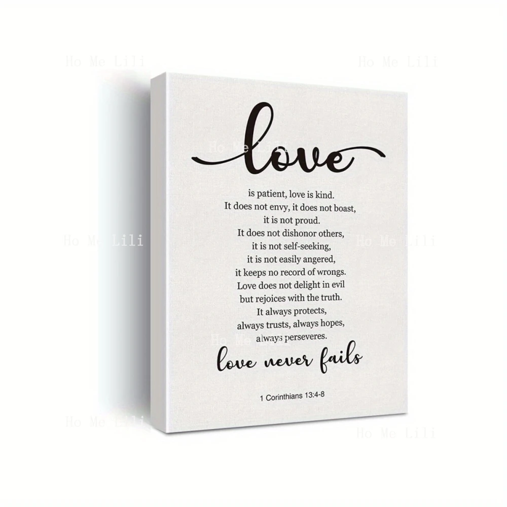 Bible Verse Corinthians Love Never Fails Scripture Canvas Canvas Wall Art For Bedroom Living Room Home Office Decor