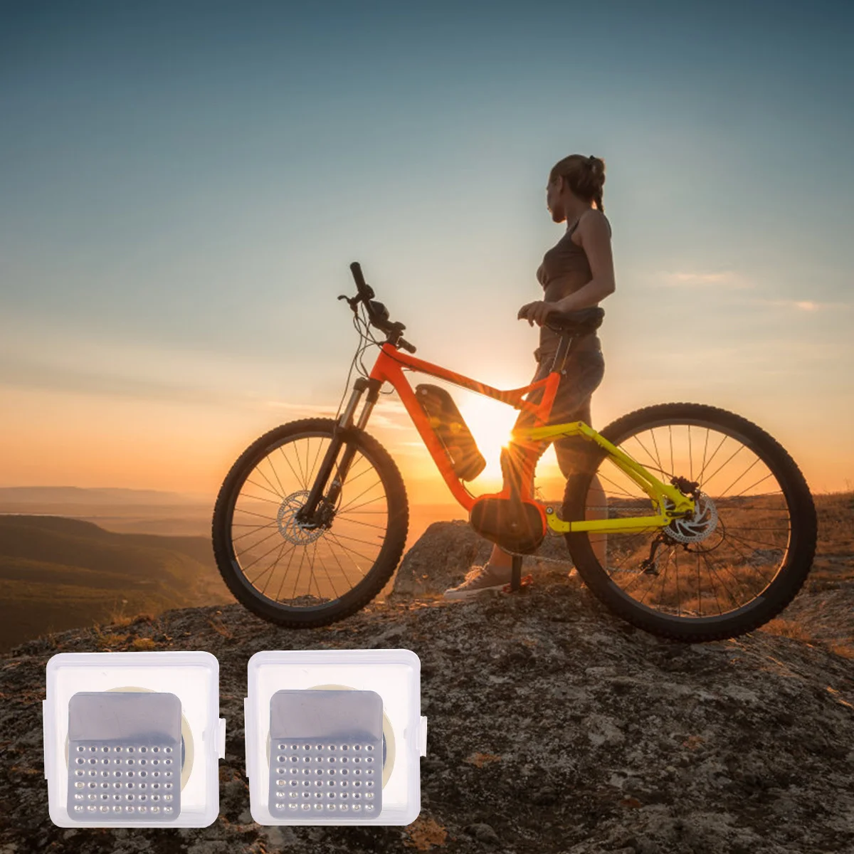 1 مجموعة المحمولة طقم تصليح إطارات الدراجة بقع مطاطية ذاتية اللصق لا الغراء اللازمة لراكبي الدراجات على الطريق لوازم إصلاح إطارات الدراجة