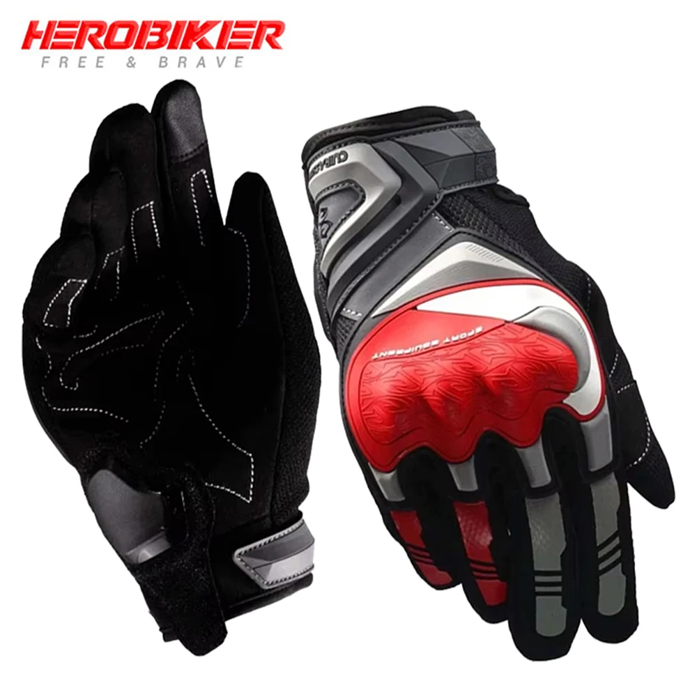 

Motorcycle Riding Gloves Breathable And Anti Fall Off-road Racing Gloves Touch Screen Reflective Riding Gloves For All Seasons