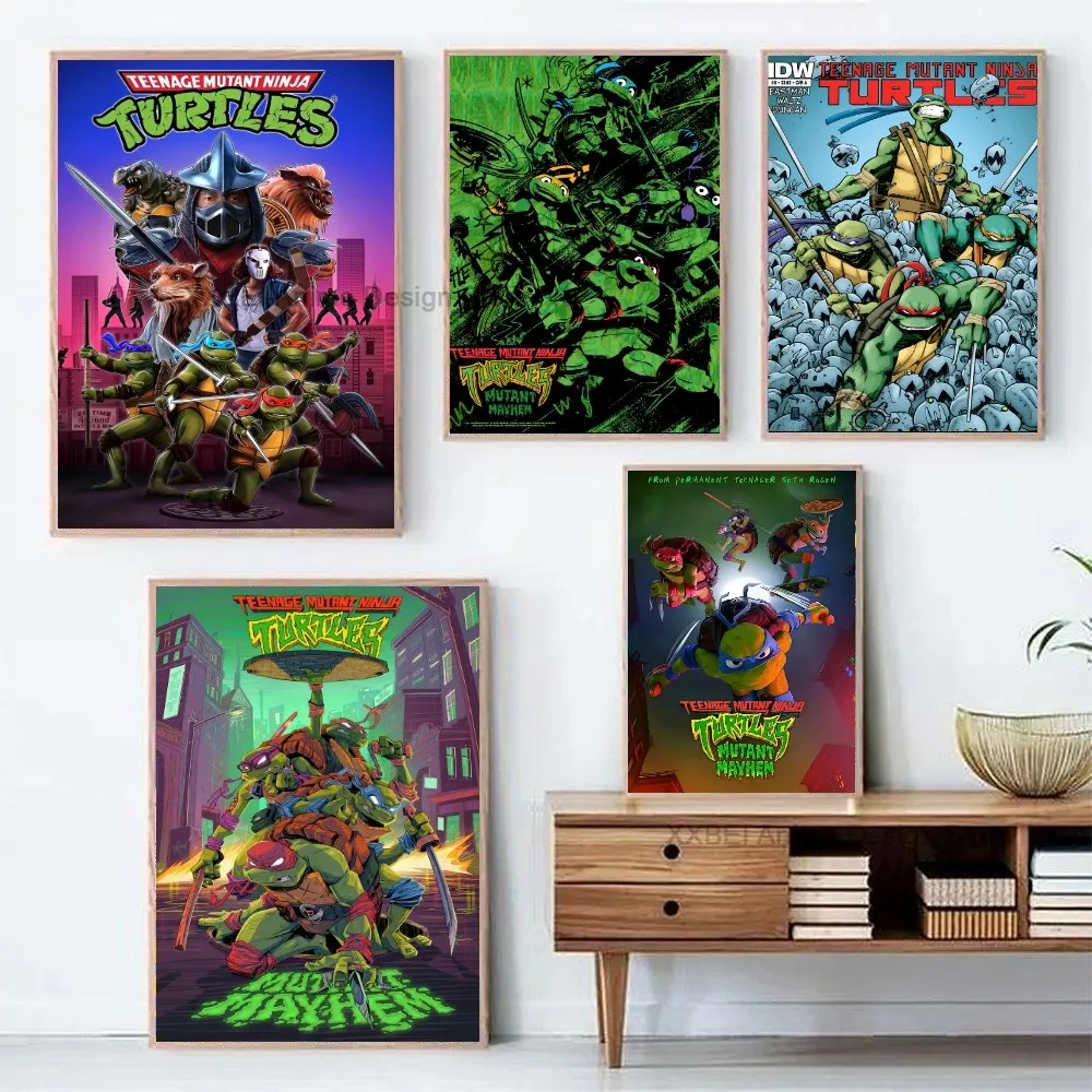 1pc Modern Interior Wall Decoration Hanging Painting Teenage Mutant Ninja Turtles Poster Sticker Bedroom Living Room Cafe Mural