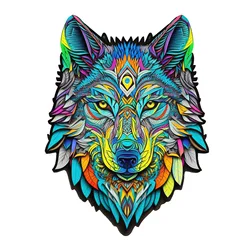 Wolf Pattern Wooden Puzzle, Irregular Animal Shapes, Educational Toys, Best Holiday Birthday Gift