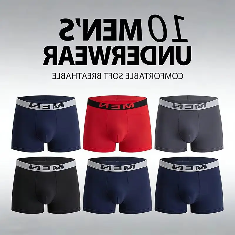 10Pcs Men's Underwear Boxer Briefs Soft Breathable Underpants Comfortable Mens Boxers With Elastic Waistband For Daily Wear
