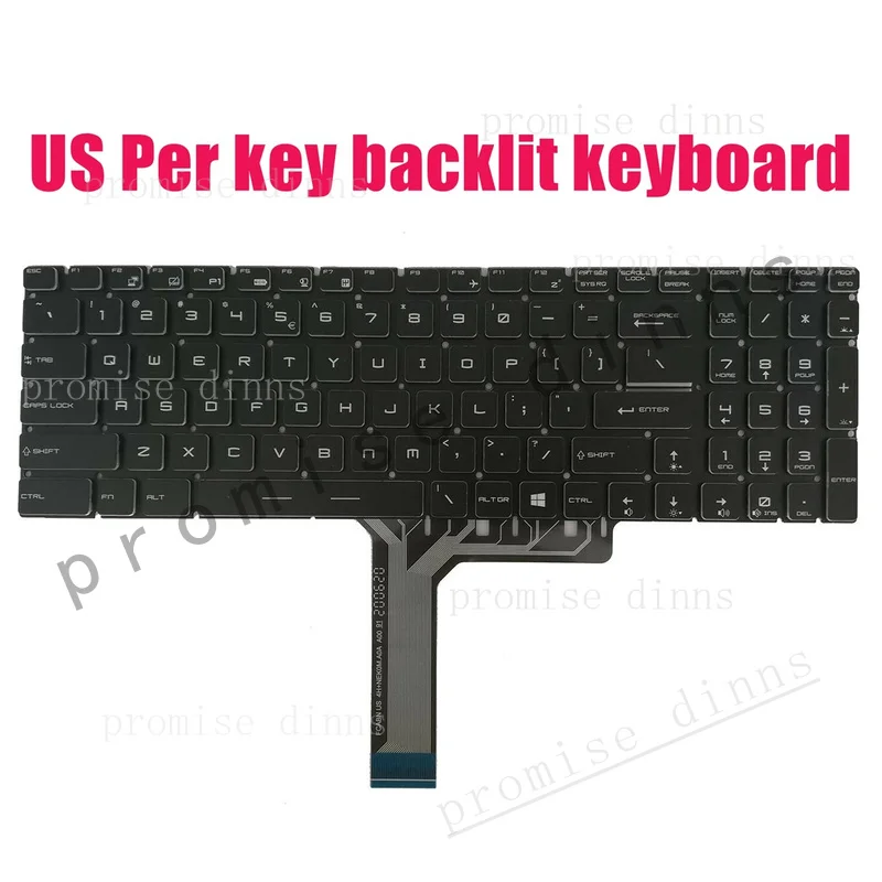 M  US backlit keyboard for MSI MS-16P7/GL63 8SEK/GL63 8SDK/GL63 9SEK/GL63 9SDK