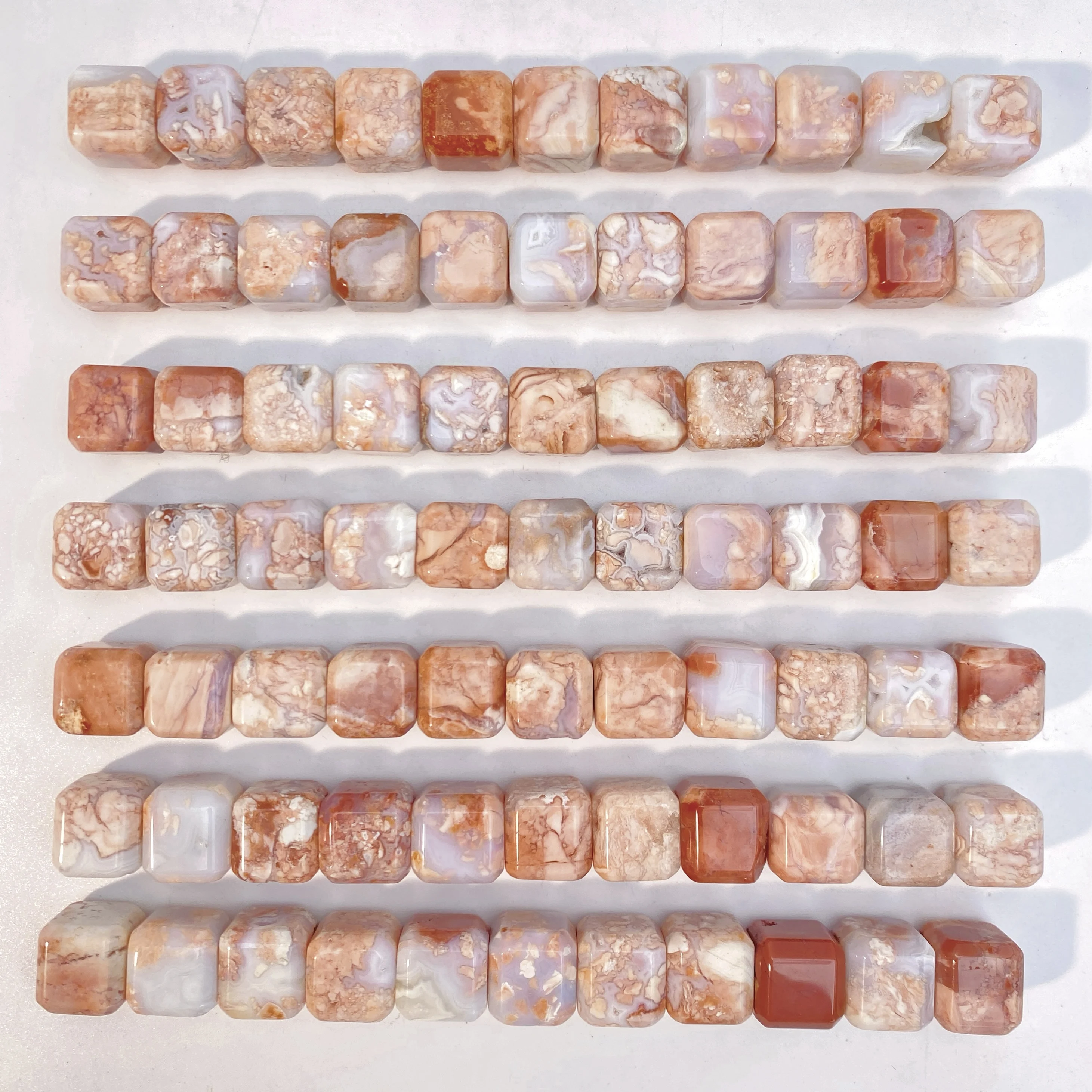 Random 1PC High Quality Natural Cherry Blossom Agate Square,Men Gift,Women Gift,Scene Decoration,Table Decoration.