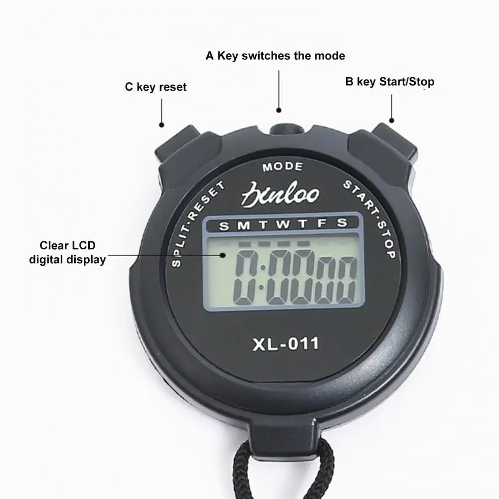 Digital Stopwatch Waterproof Compact Size Simple Operation No Clock No Date Silent Stopwatch Timer Chronograph Devices