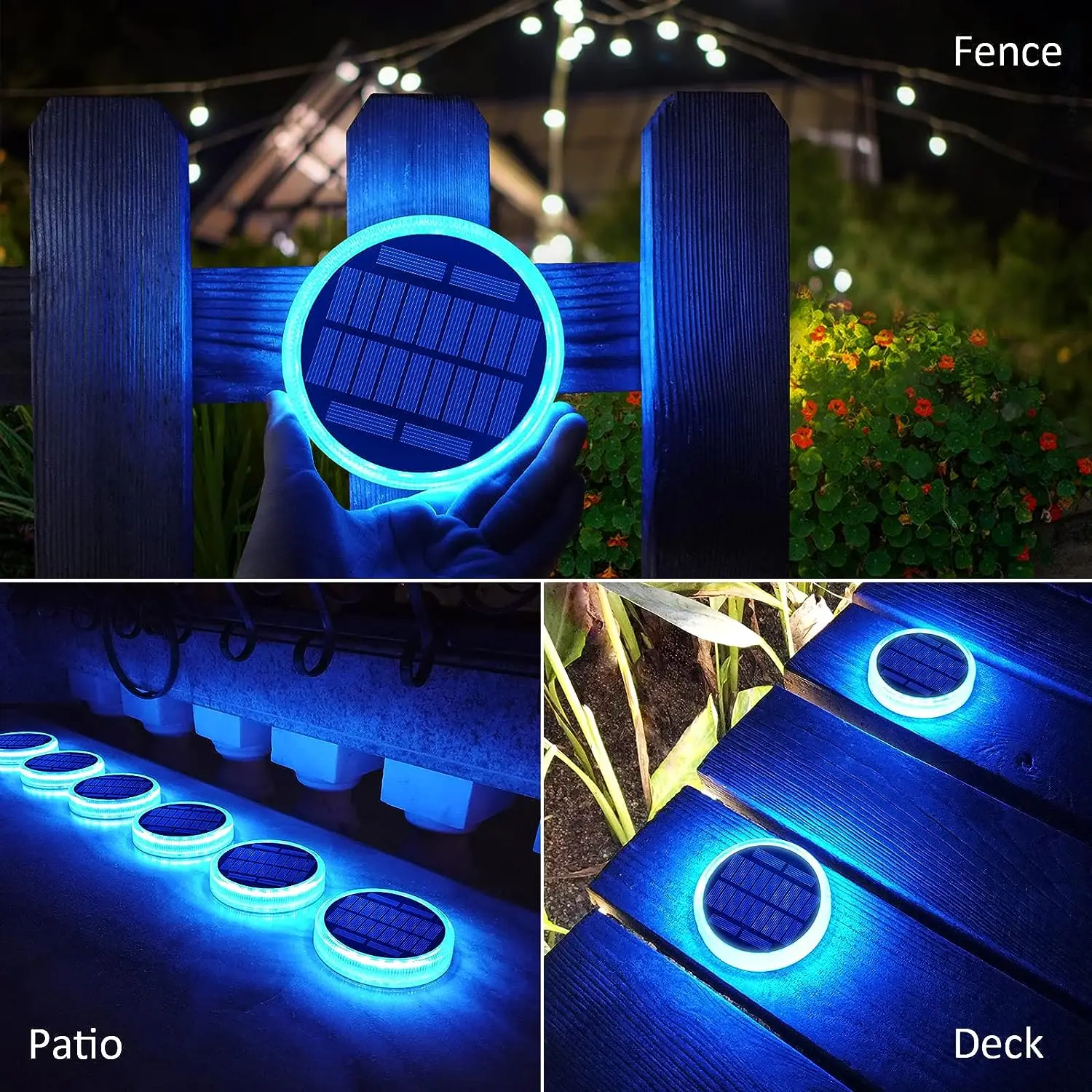 Luces solares para cubierta, luz de entrada alimentada por energía Solar, muelle LED para exteriores, impermeable IP68 para escalón, acera,